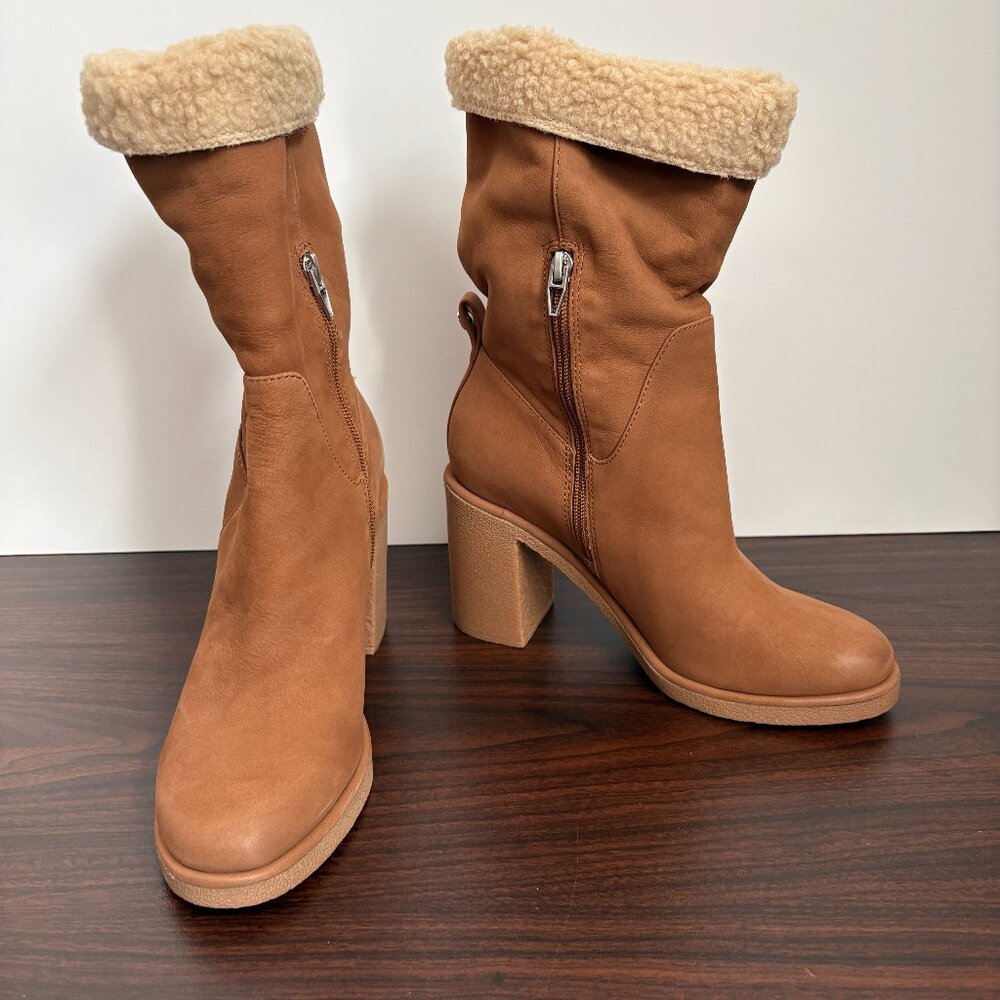 Dolce Vita Caddie Plush Boots Praline 7.5 Sherpa Lined Slouchy Après Ski Boho